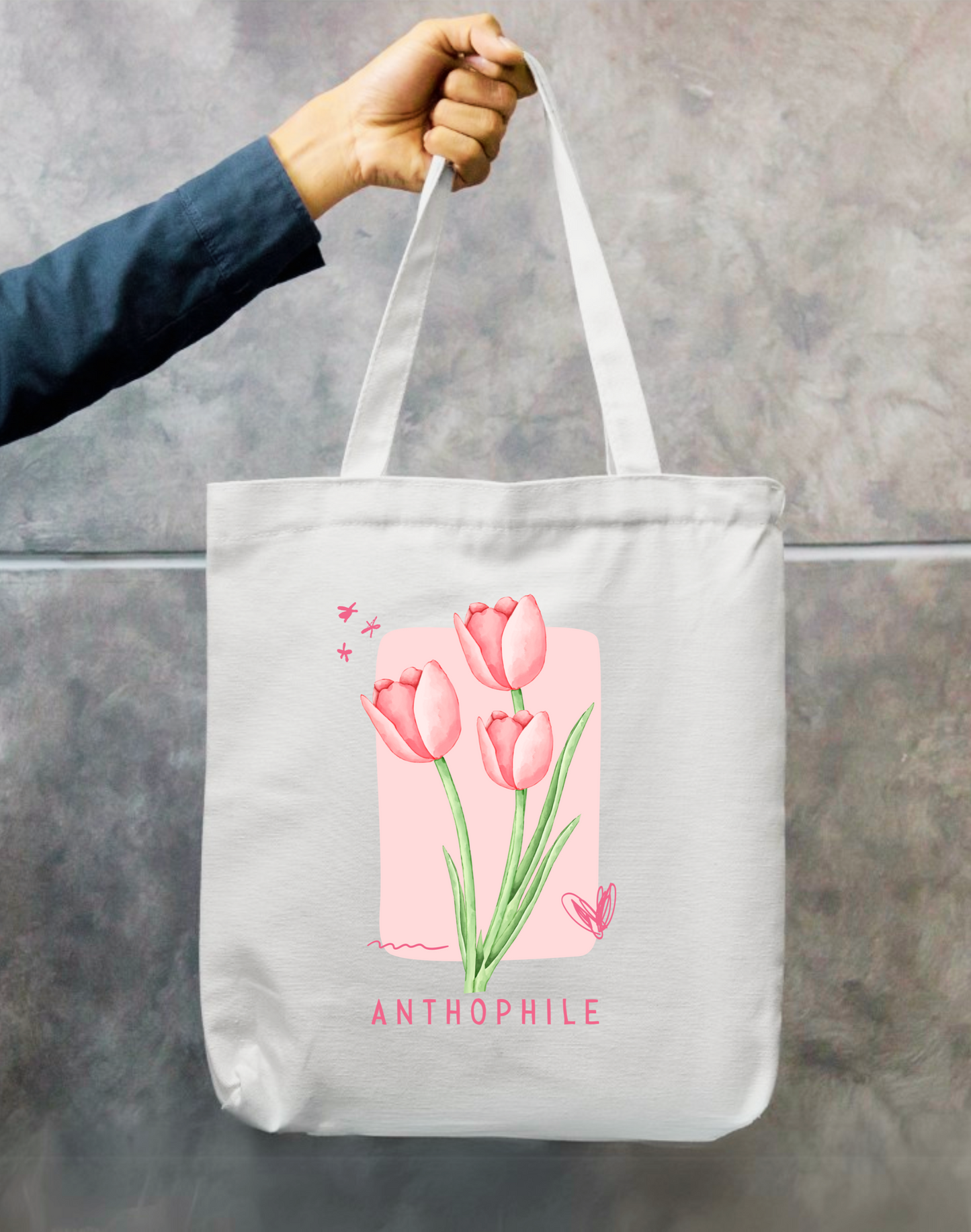 Beautiful Tulip Tote Bag Zipper