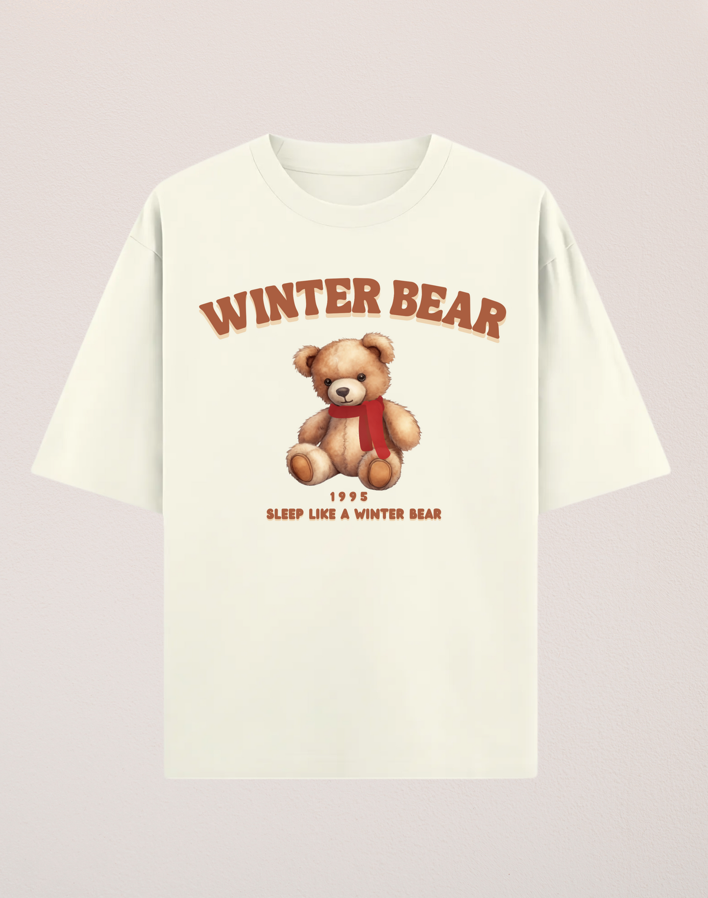 Winter Bear V Oversized Classic Tshirt | Off White