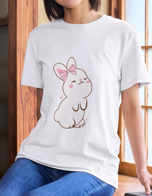 Cute Bunny Oversized Standard T-Shirt | White