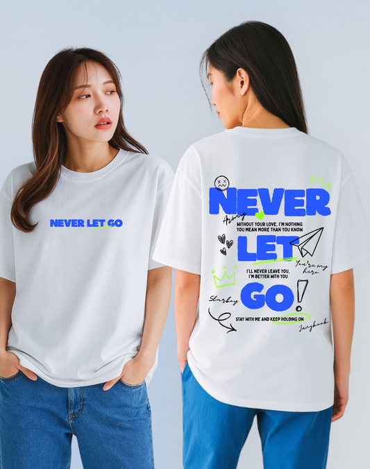 Never Let Go Oversized Standard T-Shirt | White