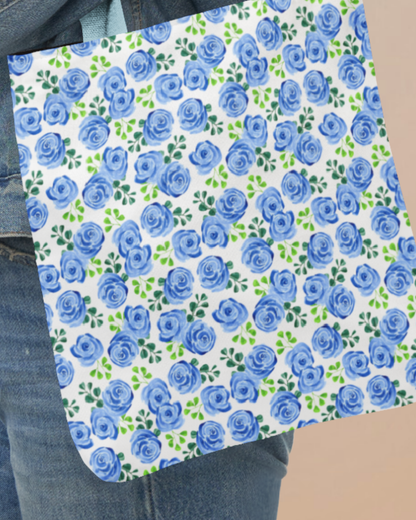 Aesthetic Flower Pattern Tote Bag Zipper