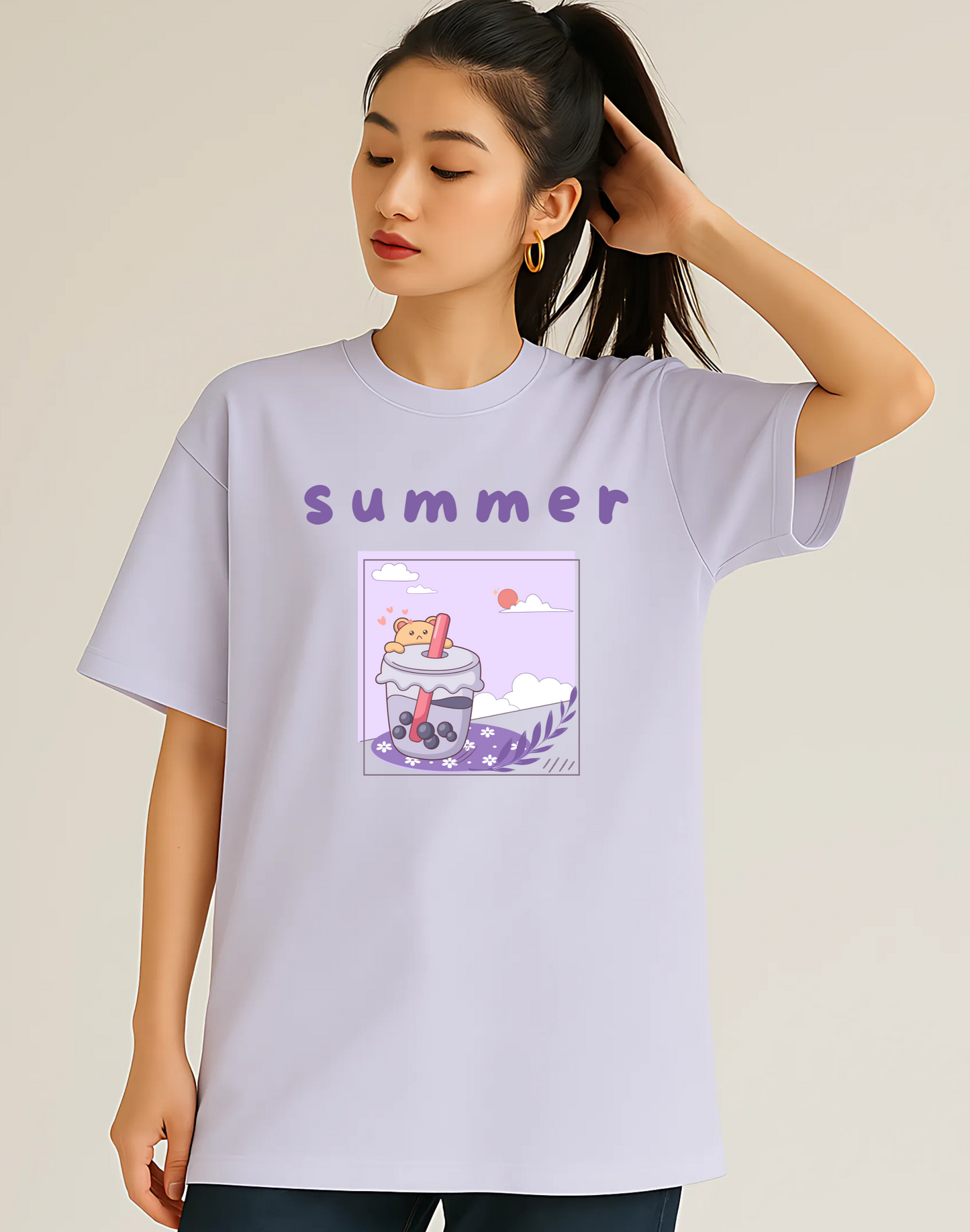 Summer Oversized Standard Tshirt | Lavender