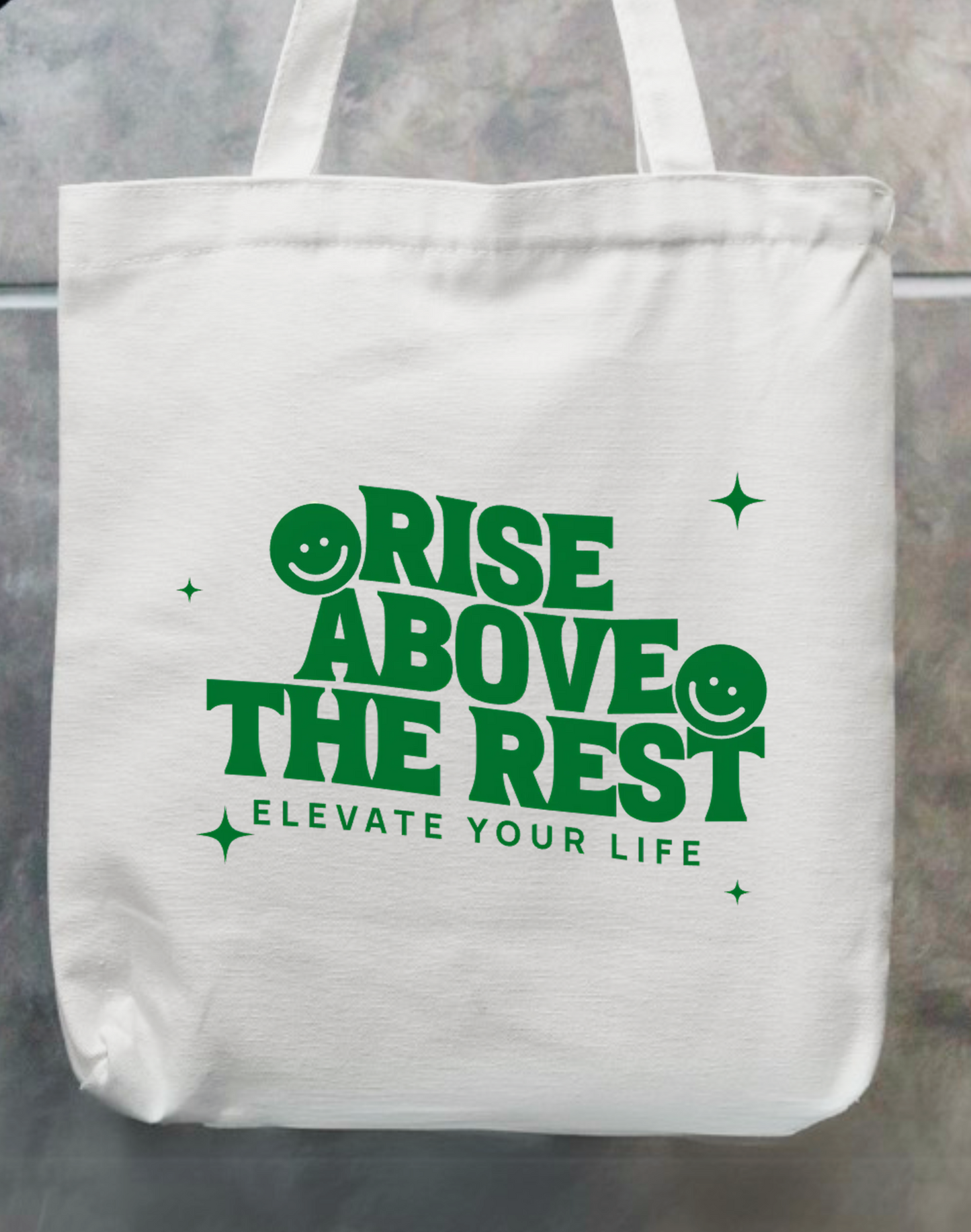 Rise Above The Rest Tote Bag Zipper | White