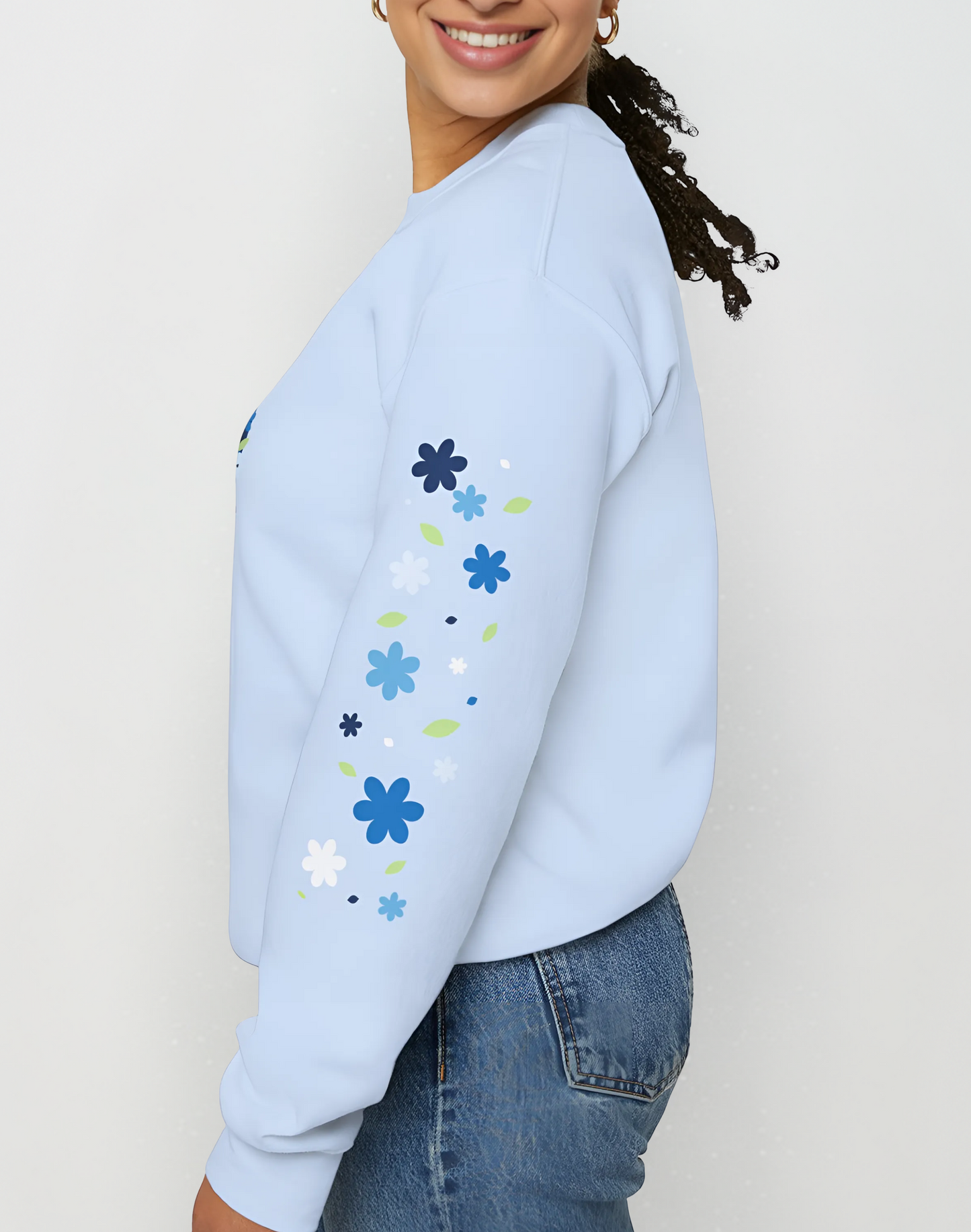 Blue Petal Whirl Sweatshirt | Baby Blue