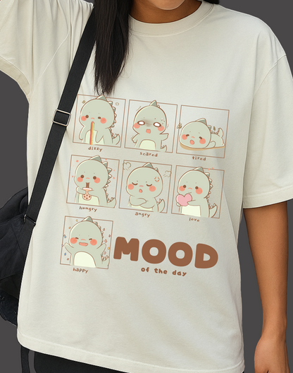 Cute MoodBoard Oversized Classic T-Shirt | Off White & Baby Pink