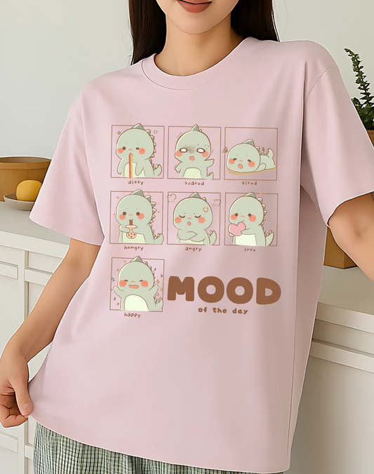 Cute MoodBoard Oversized Classic T-Shirt | Off White & Baby Pink