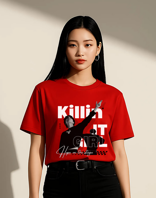 Killin' It Girl Oversized Classic T-Shirt | Red
