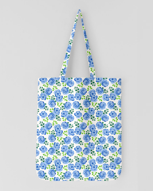 Aesthetic Flower Pattern Tote Bag Zipper