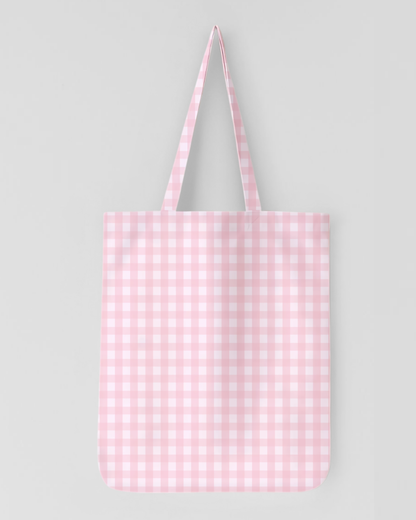 Aesthetic Pink Pattern Tote bag Zipper